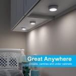 GE Wireless LED Tap-Lights, Battery Operated, 20 Lumens, Touch-Activated Puck Lights, Stick-On for Under Cabinet, Kitchen, Closet, or Garage, 2-Pack 25434