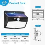 Peasur [6 Packs] Solar Lights Outdoor Motion Sensor Solar Security Lights Waterproof with 3 Lighting Modes Solar Powered Wall Lights Outside for Garden Fence Yard Deck