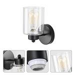 KENMI, 1-Light Bathroom Black Vanity Light Matte Black Wall Sconce Vintage with Clear Glass Shade, Hallway Light Fixture Sconces Wall Lighting