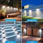 Peasur [6 Packs] Solar Lights Outdoor Motion Sensor Solar Security Lights Waterproof with 3 Lighting Modes Solar Powered Wall Lights Outside for Garden Fence Yard Deck