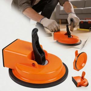 Floor Gap Fixer Tool, Upgraded Heavy Duty Floor Gap Fixer Suction Cup Tool, Made of Iron & Adjustable Height Setter, for Wood, Laminate, Tile, Vinyl Floor Gap Repair Tools (Orange)
