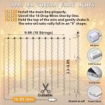 HXWEIYE 300LED Fairy Curtain Lights, 9.8x9.8Ft USB Plug-in 8 Modes Christmas String Hanging Lights with Remote for Bedroom Backdrop Wedding Indoor Wall Decor, Warm White, Standard – 1 Pack