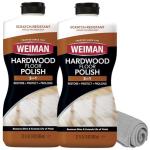 Weiman Wood Floor Polish and Restorer 32 Oz 3PC Bundle - High-Traffic Hardwood Floor, Natural Shine, Removes Scratches, Leaves Protective Layer