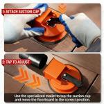 Floor Gap Fixer Tool, Upgraded Heavy Duty Floor Gap Fixer Suction Cup Tool, Made of Iron & Adjustable Height Setter, for Wood, Laminate, Tile, Vinyl Floor Gap Repair Tools (Orange)