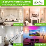 Depuley Battery Operated Wall Sconce: Set of 2 Wireless Wall Lights with 10000mAh Dimmable Bulbs and Remote for Bedroom - Rechargeable 15 Colors Gold Wall Lamp for Living Room Hallway