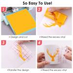 HTVRONT Permanent Vinyl for Cutting Machine-100 Pack 12 "x12 Adhesive Vinyl Sheets Set, 90 Sheets Permanent Bundle & 10 Transfer Tape for Projects and Crafting