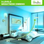 Depuley Battery Operated Wall Sconce: Set of 2 Wireless Wall Lights with 10000mAh Dimmable Bulbs and Remote for Bedroom - Rechargeable 15 Colors Gold Wall Lamp for Living Room Hallway