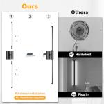 JZEKVN Battery Operated Wall Sconce Set of Two with Remote Control, 3000K-6000K Dimmable Black Wall Lights, Timable LED Wireless Wall Sconces, 350° Ratate for Bathroom, Living Room, Hallway 29.1 Inch