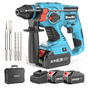 Cordless SDS-Plus Rotary Hammer Drill with Batteries