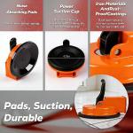 Floor Gap Fixer Tool, Upgraded Heavy Duty Floor Gap Fixer Suction Cup Tool, Made of Iron & Adjustable Height Setter, for Wood, Laminate, Tile, Vinyl Floor Gap Repair Tools (Orange)