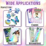 Koala Holographic Laminate Sheets A4 - Clear Self-Adhesive Sticker Paper, 25 Sheets Transparent Waterproof Overlay for Stickers - Gem, Dot, Rainbow, Star Patterns