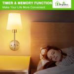 Depuley Battery Operated Wall Sconce: Set of 2 Wireless Wall Lights with 10000mAh Dimmable Bulbs and Remote for Bedroom - Rechargeable 15 Colors Gold Wall Lamp for Living Room Hallway