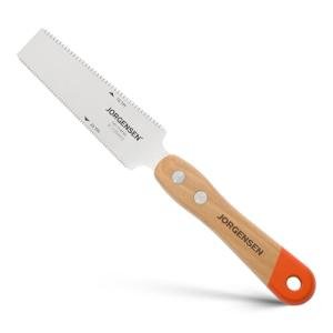 JORGENSEN Japanese Flush Cut Saw, 5 Inch Beech Handle Pull Saw, SK5 Flexible Double Edge Blade, 18/25 TPI Japanese Handsaw for Hardwood & Softwood Woodworking, Cutting, Trim Flush