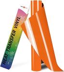 HTVRONT HTV Heat Transfer Vinyl - 12" x 8ft Orange HTV Vinyl for T Shirts, Iron on Vinyl for All Cutting Machine - Easy to Cut & Weed for Iron on Design (Orange)