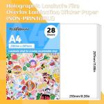 TECKWRAP Matte Laminating Sheets clear laminate sheets Sticker Paper for Inkjet Printer Clear Laminate Sheets for Printable Vinyl Sticker Paper, Photo Paper, Labels 8.26" x 11.69" A4 28 Sheets, Matte