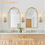 MOKATNG Wall Sconces Set of Two, Brushed Gold Bathroom Sconces with Clear Glass, Hardwired Sconces Wall Decor Set of 2, Modern Wall Light Fixtures for Bathroom Mirror Living Room Bedroom Hallway