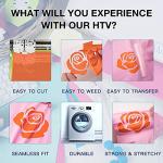 HTVRONT HTV Heat Transfer Vinyl - 12" x 8ft Orange HTV Vinyl for T Shirts, Iron on Vinyl for All Cutting Machine - Easy to Cut & Weed for Iron on Design (Orange)