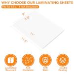CAREGY Thermal Laminating Pouches, 300 Pack Laminating Sheets, 3 Mil, 9 x 11.5 Inches Lamination Sheet Paper for Laminator, Clear, Letter Size, Office and School Supplies