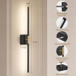 SAIMAND Wall Sconces Set of 2 Battery Operated, Wireless USB Rechargeable Wall Lights with Remote Control, 360° Rotation, 8000mAh LED Dimmable Picture Lamp for Living Room,Bedroom,Hallway (30in Black)