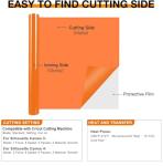 HTVRONT HTV Heat Transfer Vinyl - 12" x 8ft Orange HTV Vinyl for T Shirts, Iron on Vinyl for All Cutting Machine - Easy to Cut & Weed for Iron on Design (Orange)