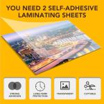 50 Pack Self Adhesive Laminating Sheets, 9 X 12 Inch, Clear Sticker Laminate Sheets Waterproof for Documents, Photos, No Machine Needed Heatless Durable