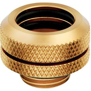 Corsair Hydro X Series, XF Hardline 14mm OD Fittings, Four Pack (G1/4" BSPP Port Threads, Solid Brass Durability, Compatible with Additional Hydro X Adapters) Gold