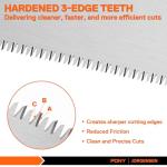 JORGENSEN Japanese Flush Cut Saw, 5 Inch Beech Handle Pull Saw, SK5 Flexible Double Edge Blade, 18/25 TPI Japanese Handsaw for Hardwood & Softwood Woodworking, Cutting, Trim Flush