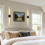 JZEKVN Battery Operated Wall Sconce Set of Two with Remote Control, 3000K-6000K Dimmable Black Wall Lights, Timable LED Wireless Wall Sconces, 350° Ratate for Bathroom, Living Room, Hallway 29.1 Inch