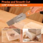 JORGENSEN Japanese Flush Cut Saw, 5 Inch Beech Handle Pull Saw, SK5 Flexible Double Edge Blade, 18/25 TPI Japanese Handsaw for Hardwood & Softwood Woodworking, Cutting, Trim Flush