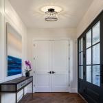 Pevfah Crystal Black Ceiling Light, Modern Semi Flush Mount Ceiling Lighting Fixture, Round Hallway Lighting Fixtures for Kitchen Entryway Bedroom Laundry Room, 1-Light, 9 Inch