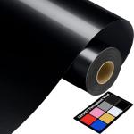 12" x 14FT Black Vinyl - Glossy Black Permanent Vinyl with PET Backing [Easier Weed Never Residue], Permanent Adhesive for Cutting Machine, Party Decoration, Car Decal, Signs, Scrapbooking