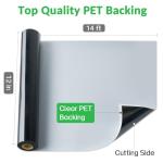 12" x 14FT Black Vinyl - Glossy Black Permanent Vinyl with PET Backing [Easier Weed Never Residue], Permanent Adhesive for Cutting Machine, Party Decoration, Car Decal, Signs, Scrapbooking