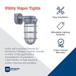 Lithonia Lighting Jelly Jar Light Fixture, Incandescent Utility Vapor Tight Wall Lamp, Industrial Style Wall Light for Indoor and Outdoor Use, 150W, 120V, Includes Junction Box, Grey (VW150I M12)