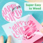 12" x 14FT Black Vinyl - Glossy Black Permanent Vinyl with PET Backing [Easier Weed Never Residue], Permanent Adhesive for Cutting Machine, Party Decoration, Car Decal, Signs, Scrapbooking