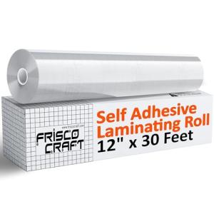 Frisco Craft Transparent Self Adhesive Laminating Roll - Self Laminating Sheets for Decals, Sticker, Photos & More - No Heat Sealing, Glossy, Clear Sheets (12" x 30 ft)