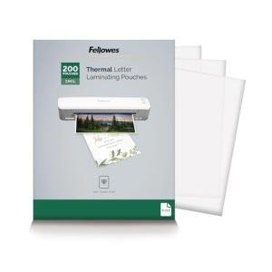 Fellowes Thermal Laminating Sheets, 3mil Letter Size Pouches, 9 x 11.5, 200 Pack, Clear (5743401)