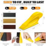 TOVPADE 54PCS Premium Micro Sander, Detail & Mini Sander Block – Precision Small Hand Sanding Tool, 80–800 Grit Sandpaper Kit, 3-in-1 Set for Wood, Crafts, Furniture, Tight Spaces & DIY Projects
