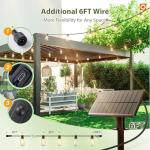 addlon 54(48+6) FT Solar String Lights Waterproof,Patio Lights Solar Powered with Remote & USB Port 15+1 LED Shatterproof Bulbs 3 Light Modes, Dimmable Solar Light for Camping Backyard Garden
