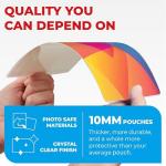 10mil Self-Adhesive Cold Laminating Sheets (120 Variety Count) Letter, Photo, Card, Notecard, I.D. Badge and Business Card Sizes. No Heat, No Machine needed, Easy Self-Sealing Pouches