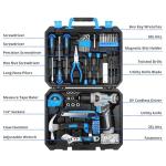 DEKOPRO Drill Set: Tool Set with 8V Blue Cordless Drill, Home Tool Kit with Drill, Hand Tool Kits for Women 126 Piece