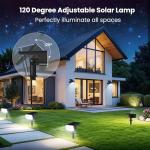 JEJOT Solar Spot Lights Outdoor Waterproof IP65,4 Pack,Cool Light,2 Lighting Modes Selectable, Solar Powered Yard Garden Solar Spot Lights for Outside Landscape Auto On/Off