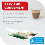 10mil Self-Adhesive Cold Laminating Sheets (120 Variety Count) Letter, Photo, Card, Notecard, I.D. Badge and Business Card Sizes. No Heat, No Machine needed, Easy Self-Sealing Pouches