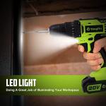 Yougfin Cordless Drill, 20V Power Drill Taladro Inalámbrico 3/8” Keyless Chuck Set with Battery and Charger Power Tool for Home Improvement with 25+1 Torque Variable Speed