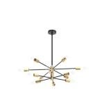 RUIYEY Modern Chandelier Ceiling Light Fixture Sputnik Chandeliers Gold and Black Farmhouse Chandelier Over Table 12-Light Height Adjustable Chandeliers for Dining Room, Living Room,Kitchen Island
