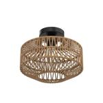 Jobtical Boho Light Fixtures Ceiling Mount,Mini Rattan Chandelier Light Fixture with Dimmable LED Bulb,Hand Woven Ceiling Light Fixtures Flush Mount for Hallway Bedroom Kitchen Entryway Living Room