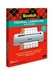 Scotch dry erase Thermal Laminating Pouches, 50-Pack, Works with Dry Erase Markers, Reuseable Worksheets, Calendars, Checklists, 8.9 x 11.4 Inches, Letter Size, Clear Professional Finish (TP3854-50DE)