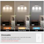 FonmYim Brushed Nickel Bathroom Light Fixtures, 3-Light Modern Vanity Light Over Mirror, Wall Sconces with Milky White Frosted Glass Shades, E26 Socket (Bulbs Not Included)