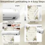 Laminator Machine 9-Inch Portable Thermal Laminater with Hot & Cold Modes, A4 Small Laminating Machine with ABS Jam-Release, 3-Min Warm-Up, 6-in-1 Photo Laminator Kit for Home and Class, White