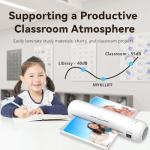 Laminator Machine 9-Inch Portable Thermal Laminater with Hot & Cold Modes, A4 Small Laminating Machine with ABS Jam-Release, 3-Min Warm-Up, 6-in-1 Photo Laminator Kit for Home and Class, White