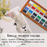 Pinturale Arts Watercolor Set Professional | 24 Richly Pigmented Colors (XL Pans) in Wooden Box | Artist Grade Watercolor Professional Paint Set